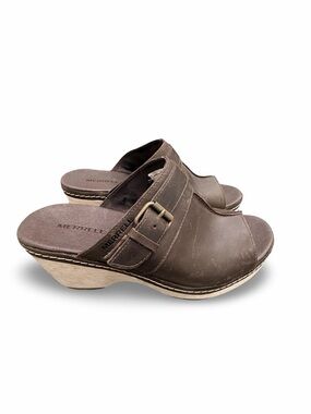 Merrell Halendi Brown Slide Wedge Sandals Size 8- NWOT